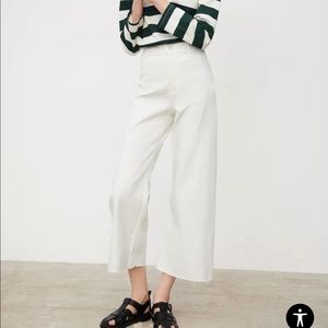 zara marine white straight leg jeans